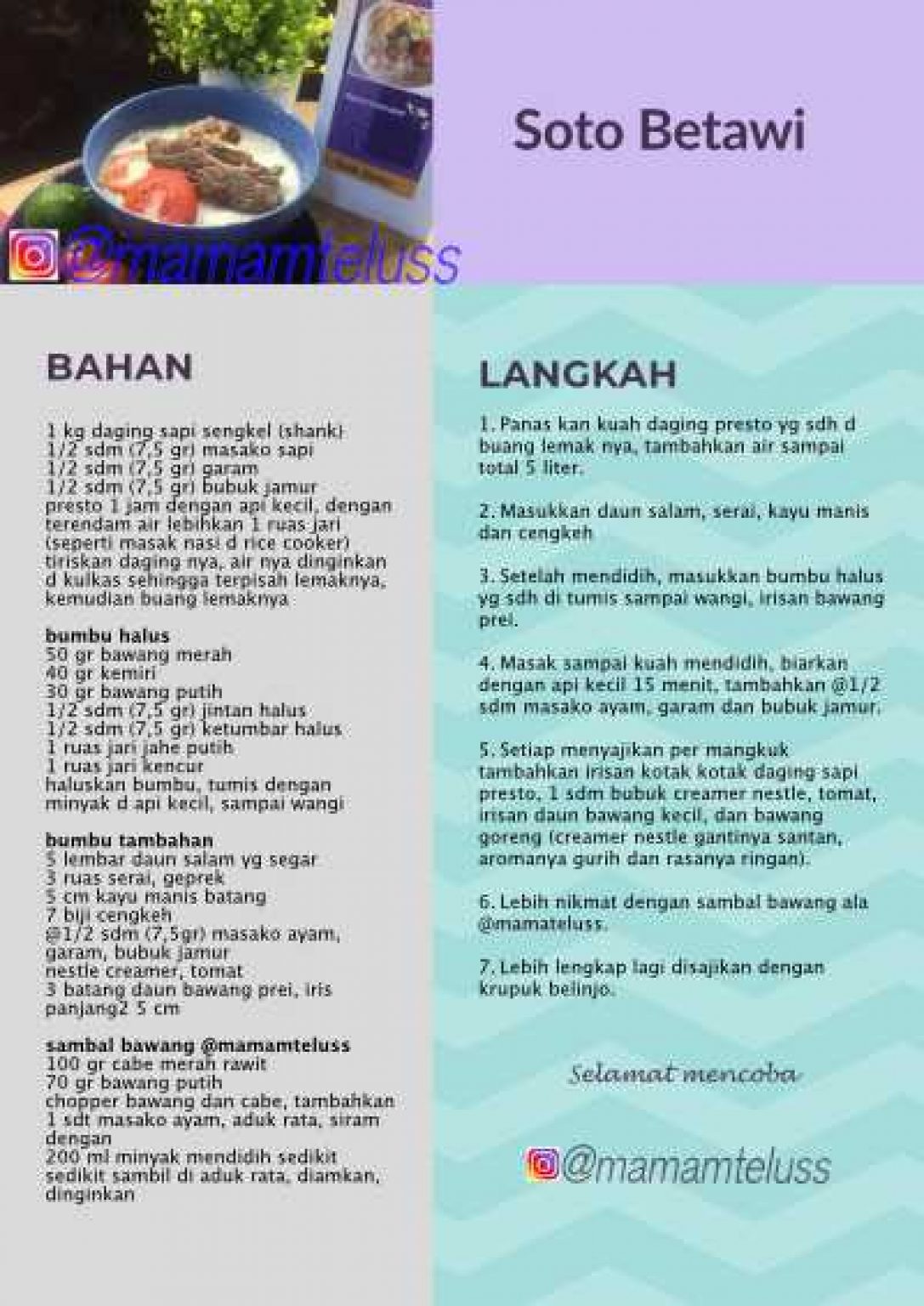 Resep Soto Betawi - Mamamteluss